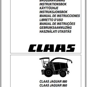 Claas Jaguar 880 820 Operators Manual 1