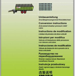 Claas Loader Wagons Quantum 3800K Quantum 3500S Conversion Instructions FR DE EN RU