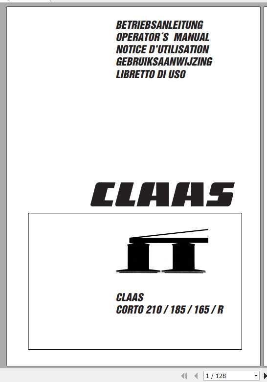 Claas Mowers Corto 210 185 165 R Assembly Instruction FR DE EN RU 1