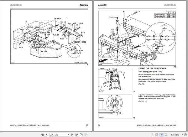 Claas Mowers Corto 210 N S Corto 185 N S Corto 165 N S Assembly Instruction 2