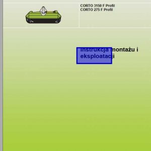 Claas Mowers Corto 3150 F Profil Corto 275 F Profil Assembly Instruction PL 1