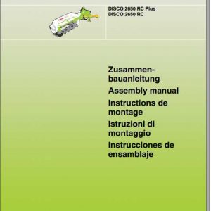 Claas Mowers Disco 2650 RC PLUS Disco 2650 RC Assembly Instruction FR DE EN RU 1