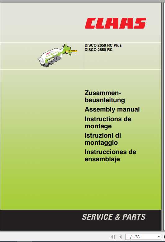 Claas Mowers Disco 2650 RC PLUS Disco 2650 RC Assembly Instruction FR DE EN RU 1