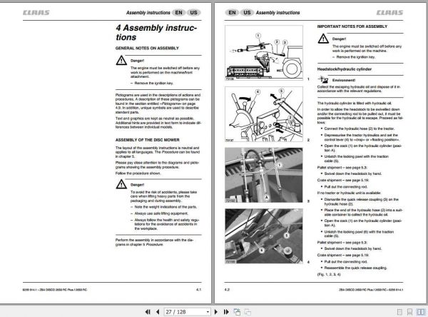 Claas Mowers Disco 2650 RC PLUS Disco 2650 RC Assembly Instruction FR DE EN RU 2