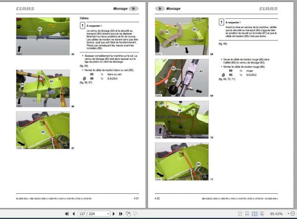 Claas Mowers Disco 3500C 3100C 2700C Contour Assembly Instruction FR DE EN RU 2