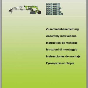 Claas Mowers Disco 3900TC 3500TC 3500TRC 3100TC TRC TC AS Assembly Instruction FR DE EN RU 1