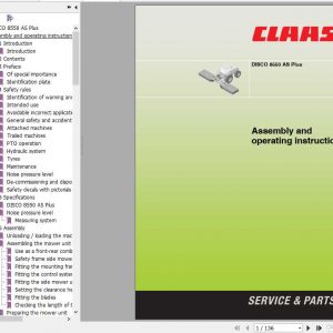 Claas Mowers Disco 8550 AS Plus EN Assembly Instruction 1