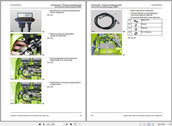 Claas Mowers Disco 9300 C Duo 9300 RC Duo 8600 C Duo Assembly Instruction PL 2