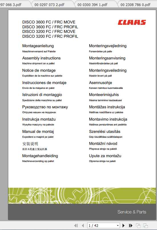 Claas Mowers Volto 800 Assembly Instruction FR DE EN RU 1