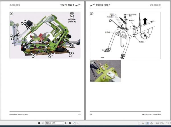 Claas Swathers Volto 1320 T Assembly Instruction FR DE EN RU 2