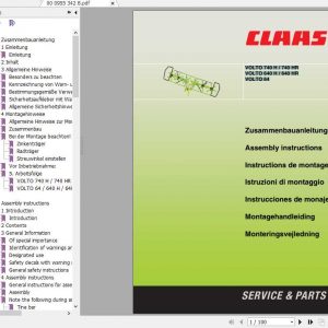 Claas Swathers Volto 740H 740HR 640H 640HR 64 Assembly Instruction FR DE EN RU 1