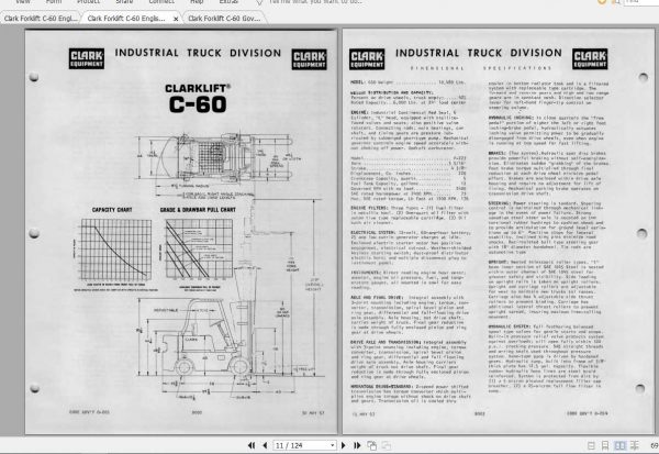 Clark Forklift C 60 Operators Manual 2