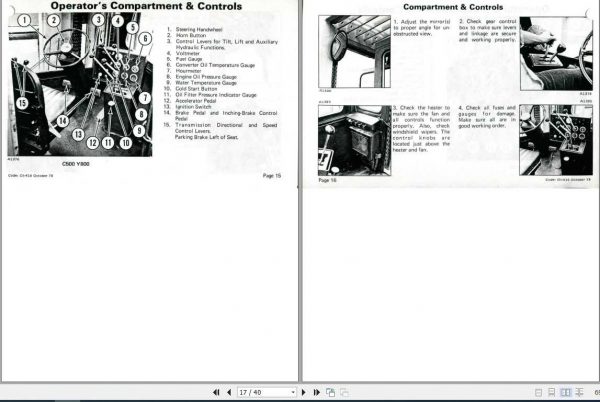 Clark Forklift C500Y800 OI 416 Operators Manual2385968 2