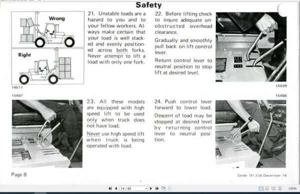 Clark Forklift C500Y 160 300 Operators Manual 2
