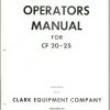 Clark Forklift CF20 25 O 147 Operators Manual 1