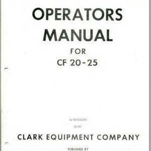 Clark Forklift CF20 25 O 147 Operators Manual 1