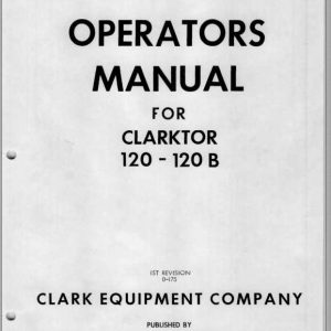 Clark Forklift CLARKTOR 120 120B Operators ManualO 175 1