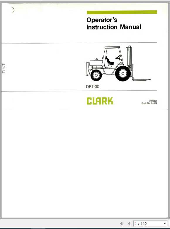 Clark Forklift DRT30 OI 532 Operators Manual2390227 1