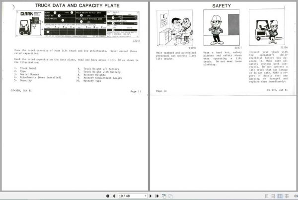 Clark Forklift ECA EPA 17 30 OI 510 Operators Manual2370636 2
