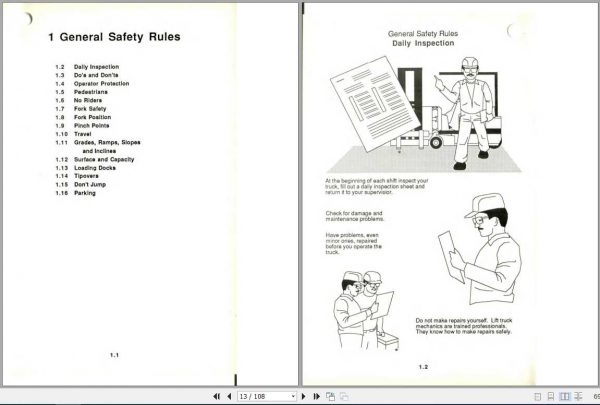 Clark Forklift ETR13 OM 569 Operators Manual2779085 2