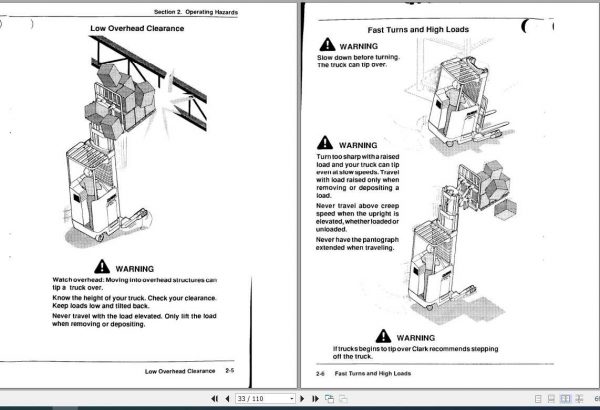 Clark Forklift NPR17 20 OM 587 Operators Manual2794100 3