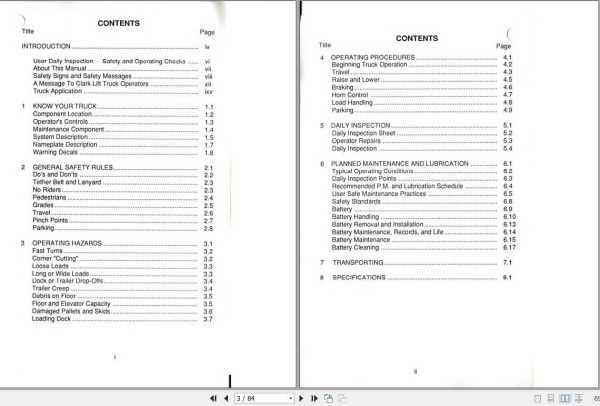 Clark Forklift OP15B OM 576 Operators Manual2779293 2