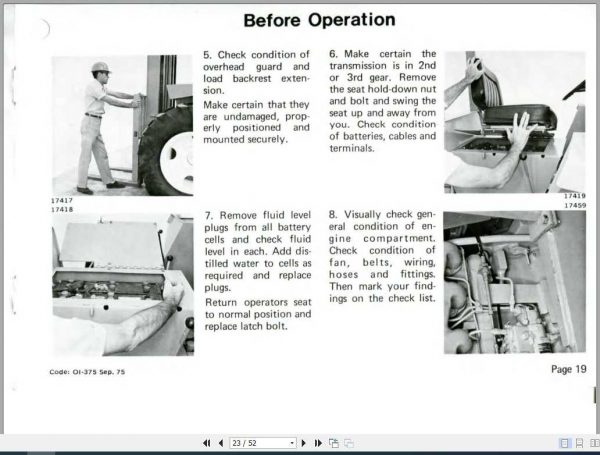 Clark Forklift UT40D UT60D OI 375 Operators Manual 3