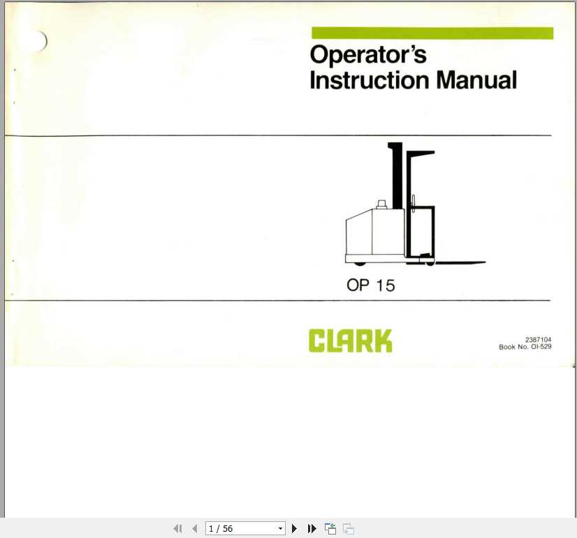 Clark Order Picker OP15 OI 529 Operators Manual2387104 1