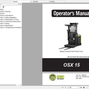 Clark Order Picker Truck OSX15 Operators ManualENPOES 1