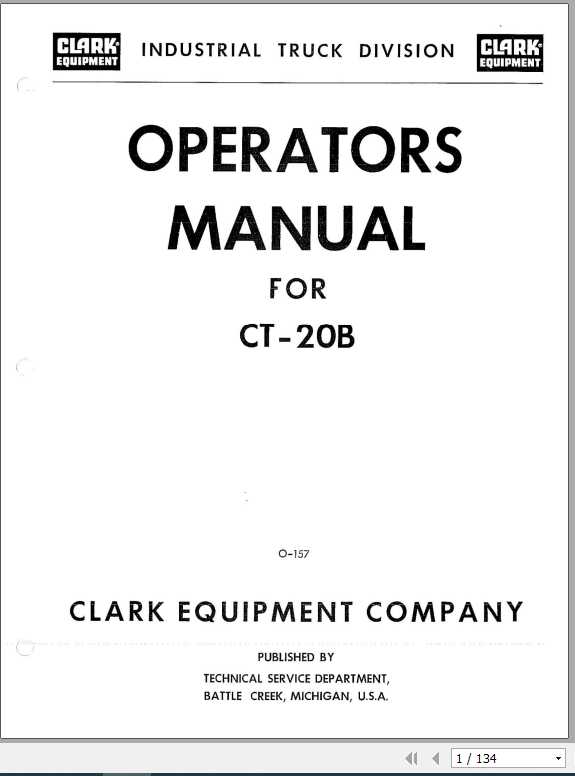 Clark Tractor CT 20B Operators ManualO 157 1