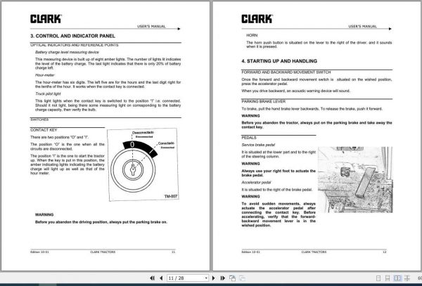 Clark Tractor CTE7 CTE12 CTE20 Operators ManualOI 797 2