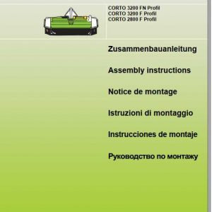 Class Mowers CORTO 3200 FN Profil 3200 F Profil 2800 F Profil Assembly Instruction FR DE EN RU 1