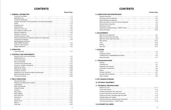 Fendt Eu Harvesting 5180 E Combines Operators Manual 2012 1857673G 2