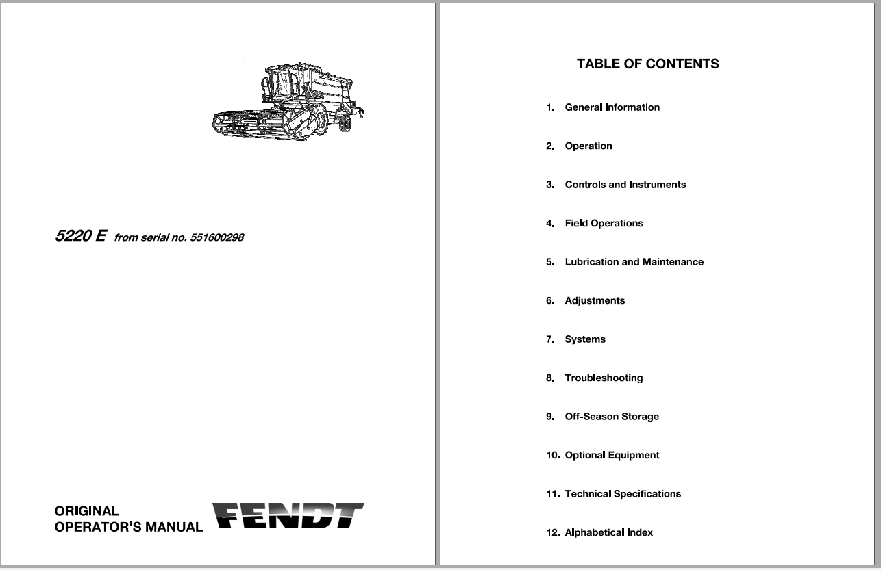 Fendt Eu Harvesting 5220 E Combines Operators Manual 2014 L273142F 1