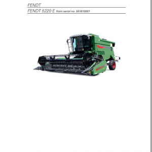 Fendt Eu Harvesting 5220E Combine Operators Manual 2015 3273143F 3