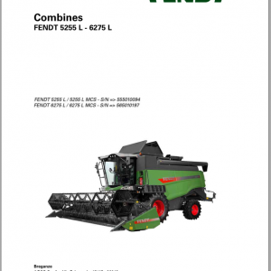 Fendt Eu Harvesting 5255l 6275l Combine Operators Manual 2016 3273074F 1