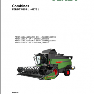 Fendt Eu Harvesting 5255l 6275l Combines Operators Manual 2019 3273078F 2