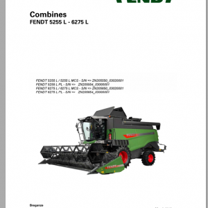 Fendt Eu Harvesting 5255l 6275l Combines Workshop Service Manual 2018 3273254F 2