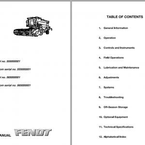 Fendt Eu Harvesting 5255l MCS 6275l MCS Combines Operators Manual 2012 1857673C 1