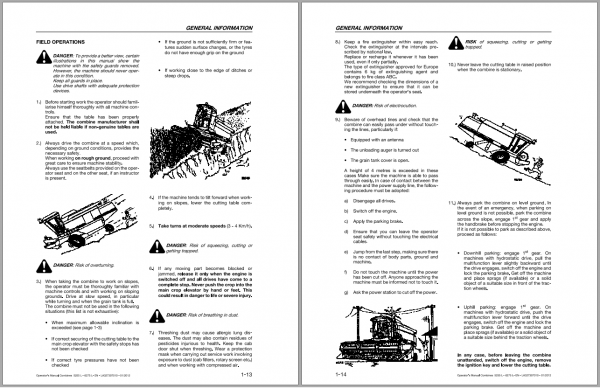 Fendt Eu Harvesting 5255l MCS 6275l MCS Combines Operators Manual 2012 1857673C 3
