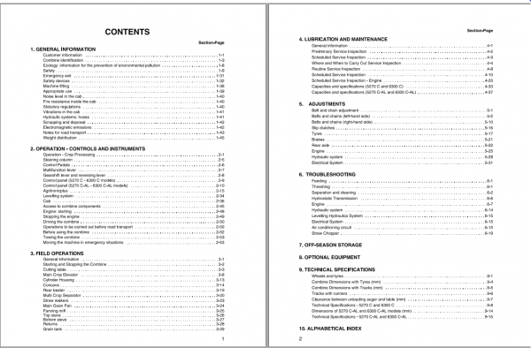 Fendt Eu Harvesting 5270 6300 Combines With Power Flow Table Operator Instructi