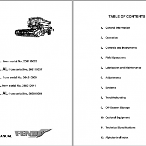 Fendt Eu Harvesting 5270 L Al 6250 6270 L Combines Operators Manual 1857671X 1