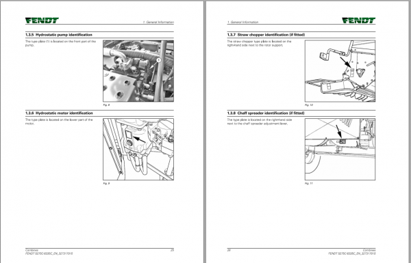 Fendt Eu Harvesting 5275C 6335C Combines Operators Manual 2016 3273175F 3