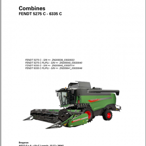 Fendt Eu Harvesting 5275C 6335C Combines Operators Manual 2019 3273179F 2