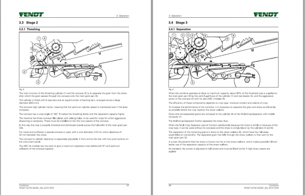 Fendt Eu Harvesting 5275C 6335C Combines Operators Manual 2019 3273179F 3