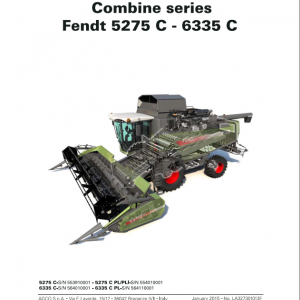 Fendt Eu Harvesting 5275C 6335C Combines Workshop Service Manual 2015 3273013F 2