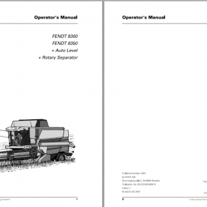 Fendt Eu Harvesting 8300 8350 Combines Operator Instruction Book 1857673Z 1