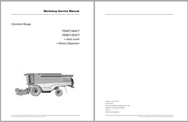 Fendt Eu Harvesting 8370P 8400P Combines WSM D3151800 1