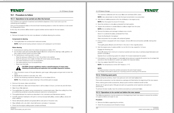 Fendt Eu Harvesting 8370P 8400P Stage 2 Combines Operators Manaual SN 580010001 D3 3