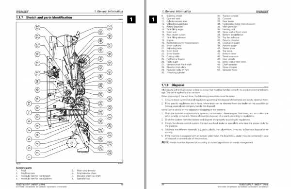 Fendt Eu Harvesting 8370P 8400P Stage 3BCombines Operators Manaual SN5800 3